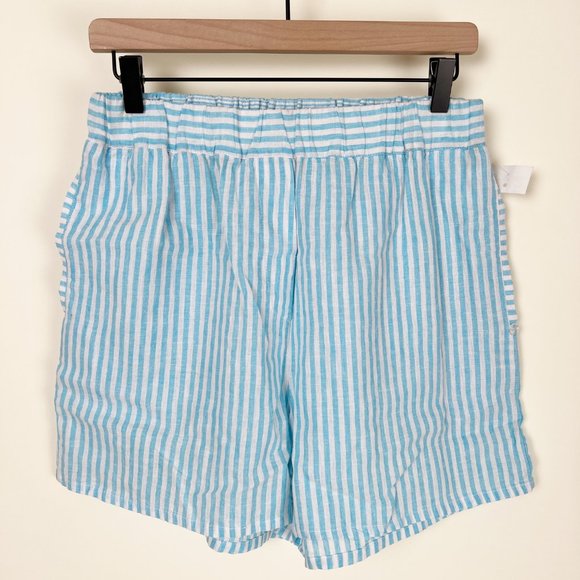 New Linen European High Rise Shorts Casual Summer Elastic Waisted Made In Italy - Picture 6 of 12